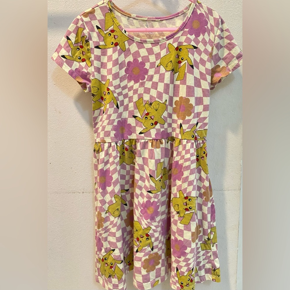 Girls Pokémon dress checker pink size medium 8